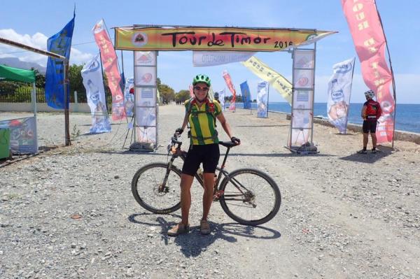 Birgit at the finish line